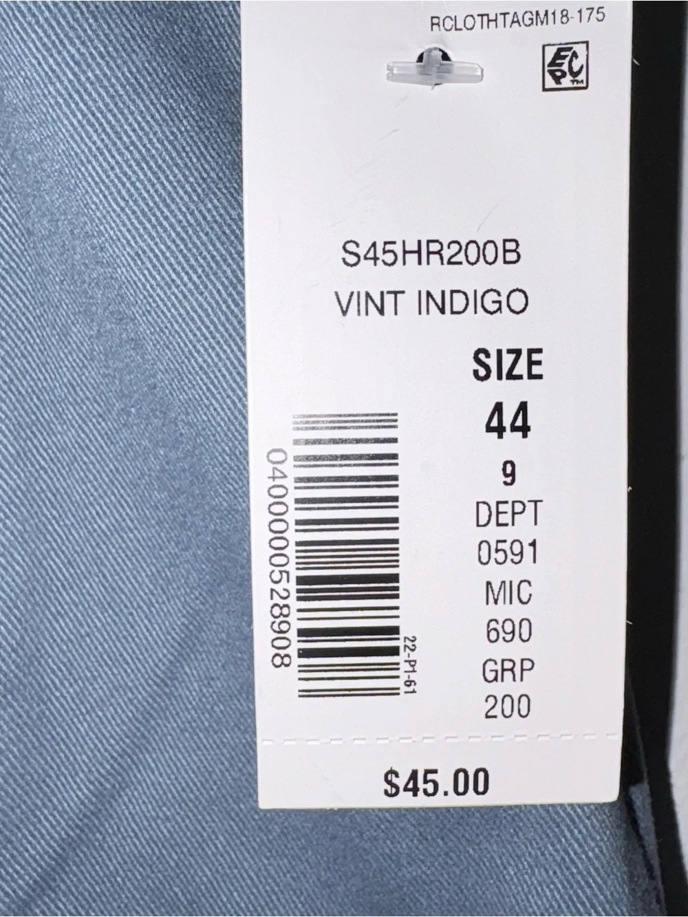 Roundtree & Yorke Mens Big & Tall Shorts 44 Vint Indigo Classic Fit NWT